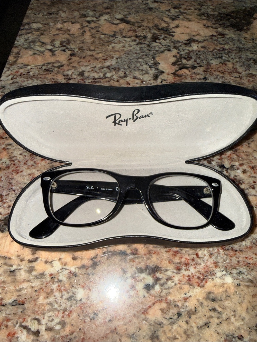 Ray-Ban Black Thick-Frame Prescription Eyeglasses with Case
